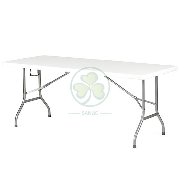 White 6ft Rectangular Fold-In-Half Table with Lock T4.5 SL-T2166RFHT