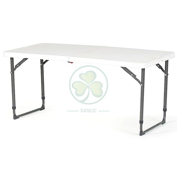 4ft Fold-In-Half Adjustable Height Table with Lock  SL-T2169FAHT