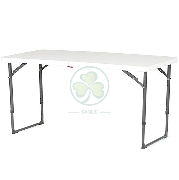 4ft Fold-In-Half Adjustable Height Table with Lock  SL-T2169FAHT