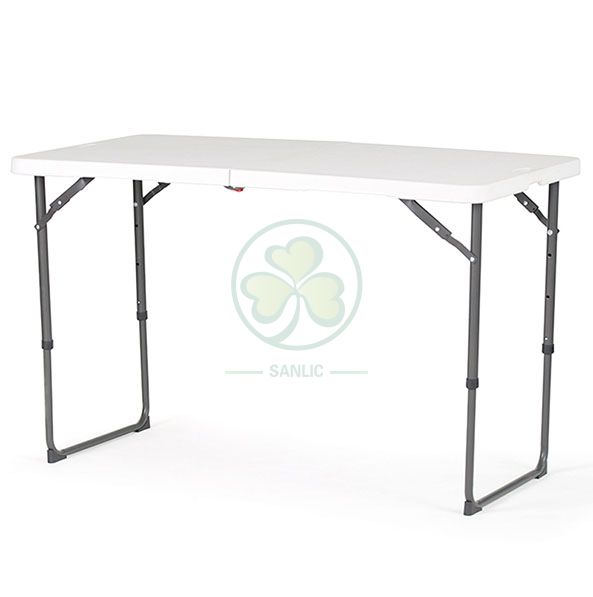 4ft Fold-In-Half Adjustable Height Table with Lock  SL-T2169FAHT