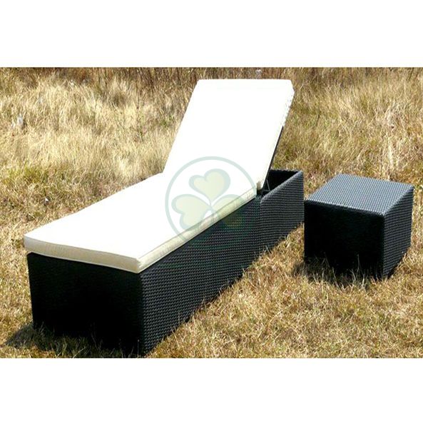 Wholesale All Weather Resistant Aluminum PE Rattan Armless Sun Lounger for Beach SL-WR2182