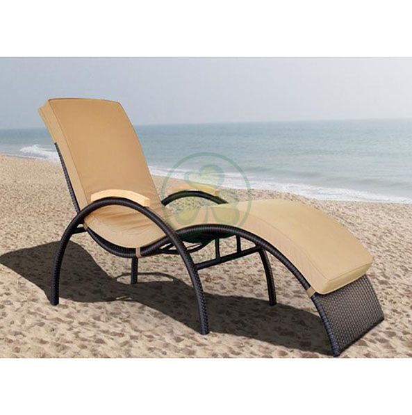 Wholesale All Weather Resistant Aluminum PE Rattan Armless Sun Lounger for Beach SL-WR2182