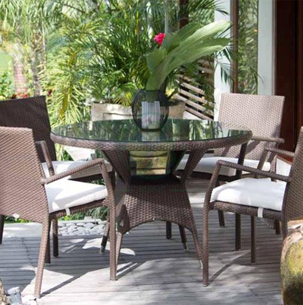 Factory Wholesale Garden Patio Furniture Restaurant Furniture Rattan Square Table Dining Set SL-WR2185RGPF