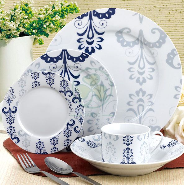 Factory Wholesale Bulk Wedding Banquet Hall Event Porcelain Dinner Plate Bone China Dinner Set SL-CD2199EPDP