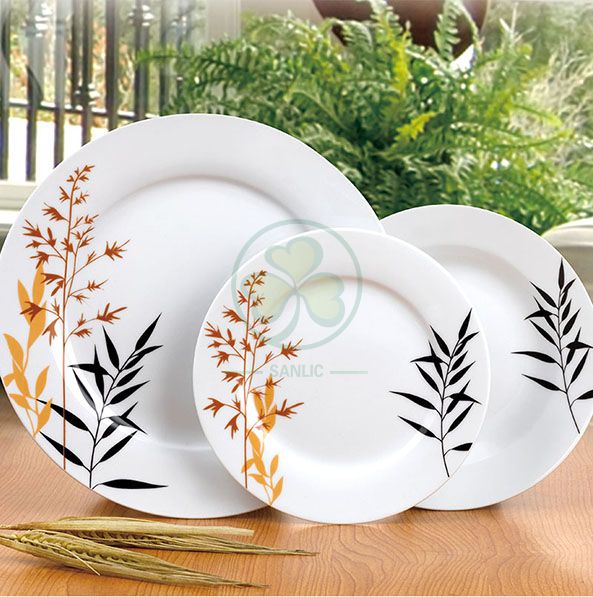 Factory Wholesale Bulk Wedding Banquet Hall Event Porcelain Dinner Plate Bone China Dinner Set SL-CD2199EPDP