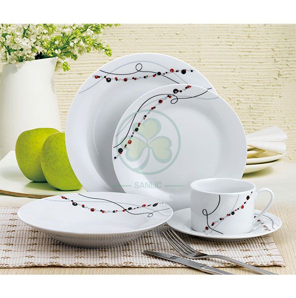 Factory Wholesale Bulk Wedding Banquet Hall Event Porcelain Dinner Plate Bone China Dinner Set SL-CD2199EPDP