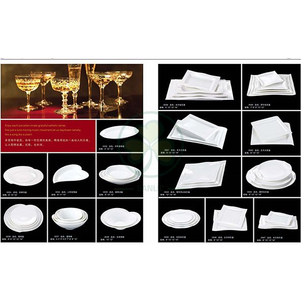 Factory Wholesale Bulk Wedding Banquet Hall Event Porcelain Dinner Plate Bone China Dinner Set SL-CD2199EPDP