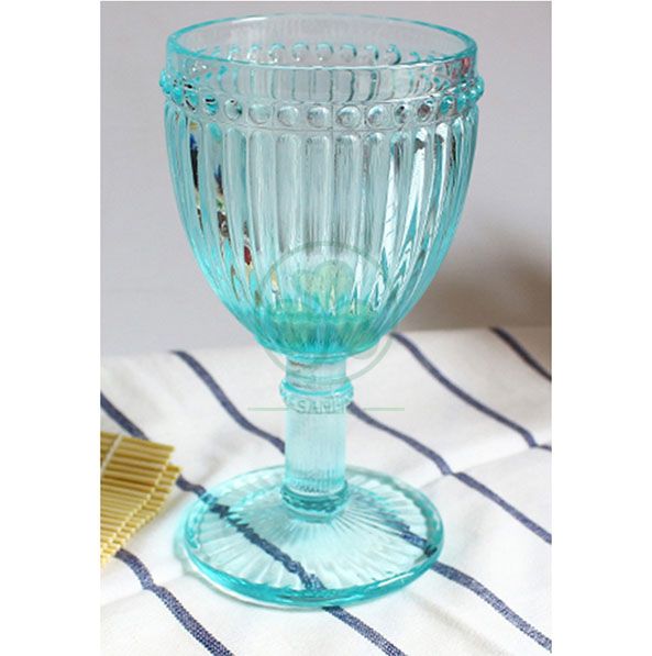 Wholesale Glassware Coloured Goblet Wine Glasses Water Glass Goblets SL-CD2203