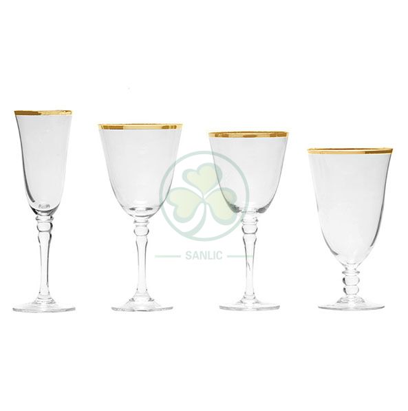 Wholesale Glassware Coloured Goblet Wine Glasses Water Glass Goblets SL-CD2203