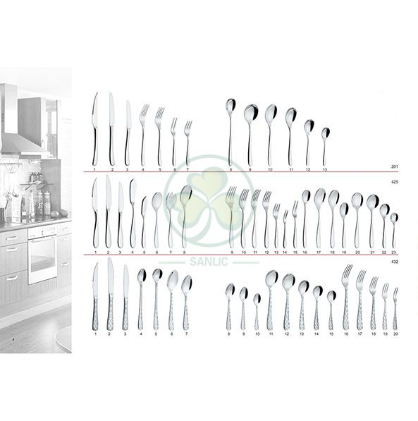 Factory Wholesale Stainless Steel Dinnerware Sets Cutlery Set Spoons Forks and Knives for Events SL-CD2207SSFK